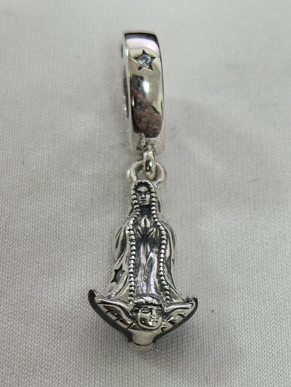 Pandora Virgin of Guadalupe Motif Dangle Charm, S925 Silver Jewelry